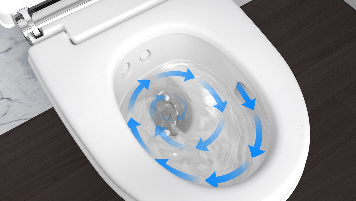 Geberit AquaClean TurboFlush deşarj tekniği Geberit AquaClean TurboFlush deşarj tekniği