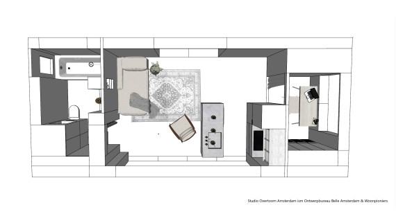 Tiny House illüstrasyonu (© Woonpioniers) Tiny House illüstrasyonu (© Woonpioniers)