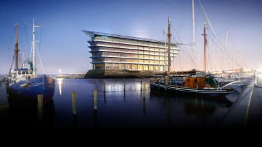 Ferring Pharmaceuticals'ın yeni merkezi Kopenhag ile Malmö arasındaki deniz geçişinin muhteşem manzarasına sahiptir (©Foster&Partners) Ferring Pharmaceuticals'ın yeni merkezi Kopenhag ile Malmö arasındaki deniz geçişinin muhteşem manzarasına sahiptir (©Foster&Partners)