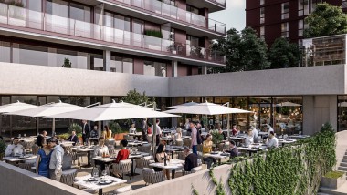 Sarkan çatı terasları ve gastronomi, teklifin bir parçasıdır (© Soravia) Sarkan çatı terasları ve gastronomi, teklifin bir parçasıdır (© Soravia)
